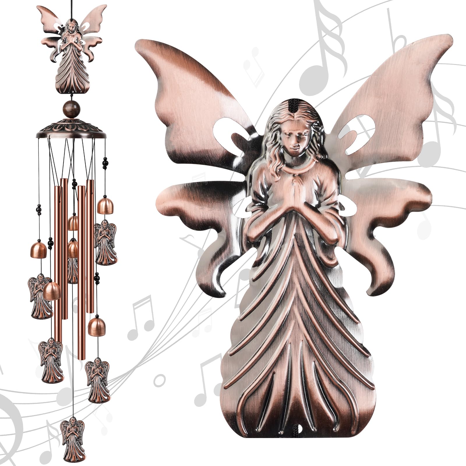 Nowpis Angel Wind Chimes 35-inch metal outdoor decor front view