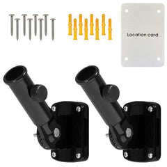 NQ flag pole holder adjustable bracket front view in black