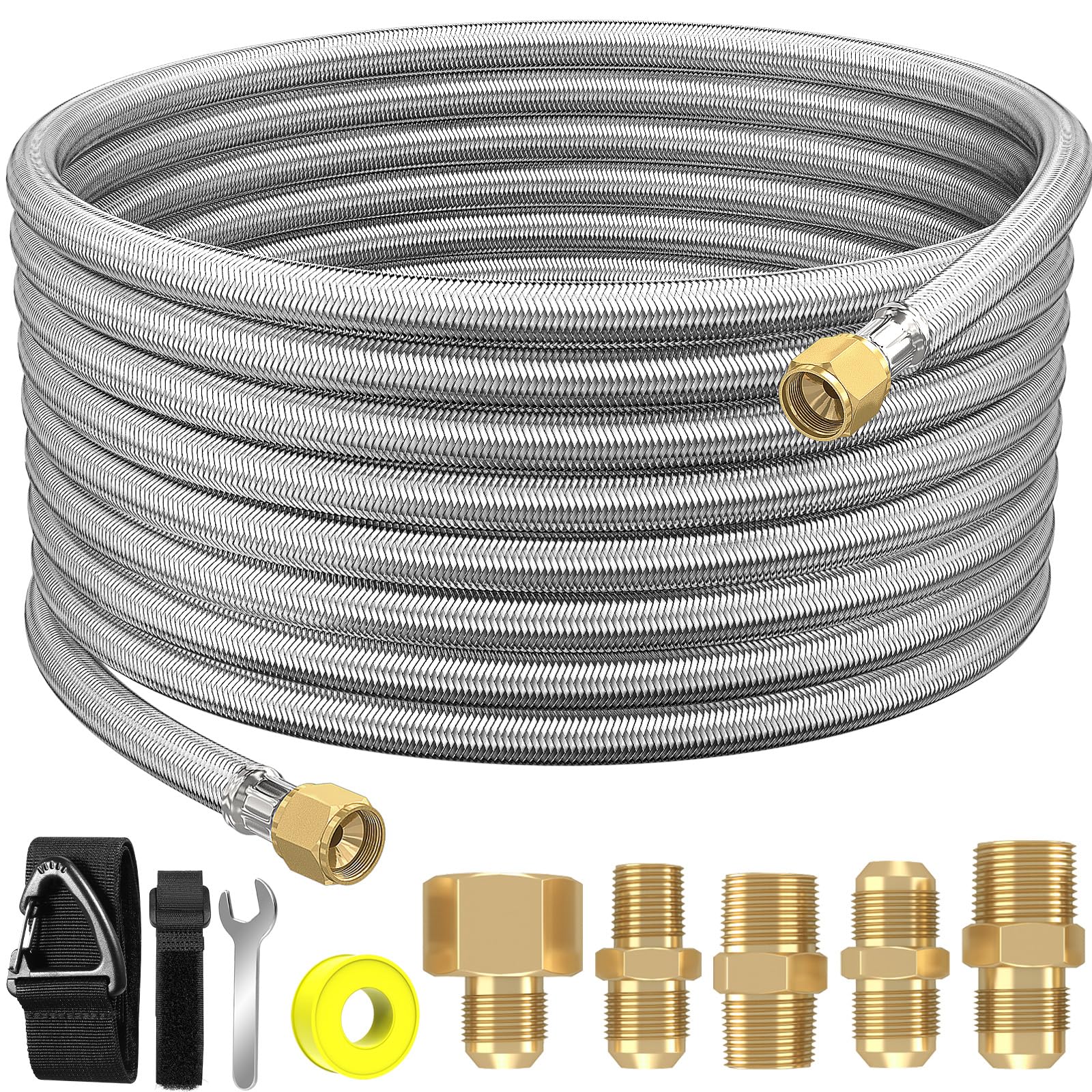 NQN 24FT propane hose extension with brass fittings