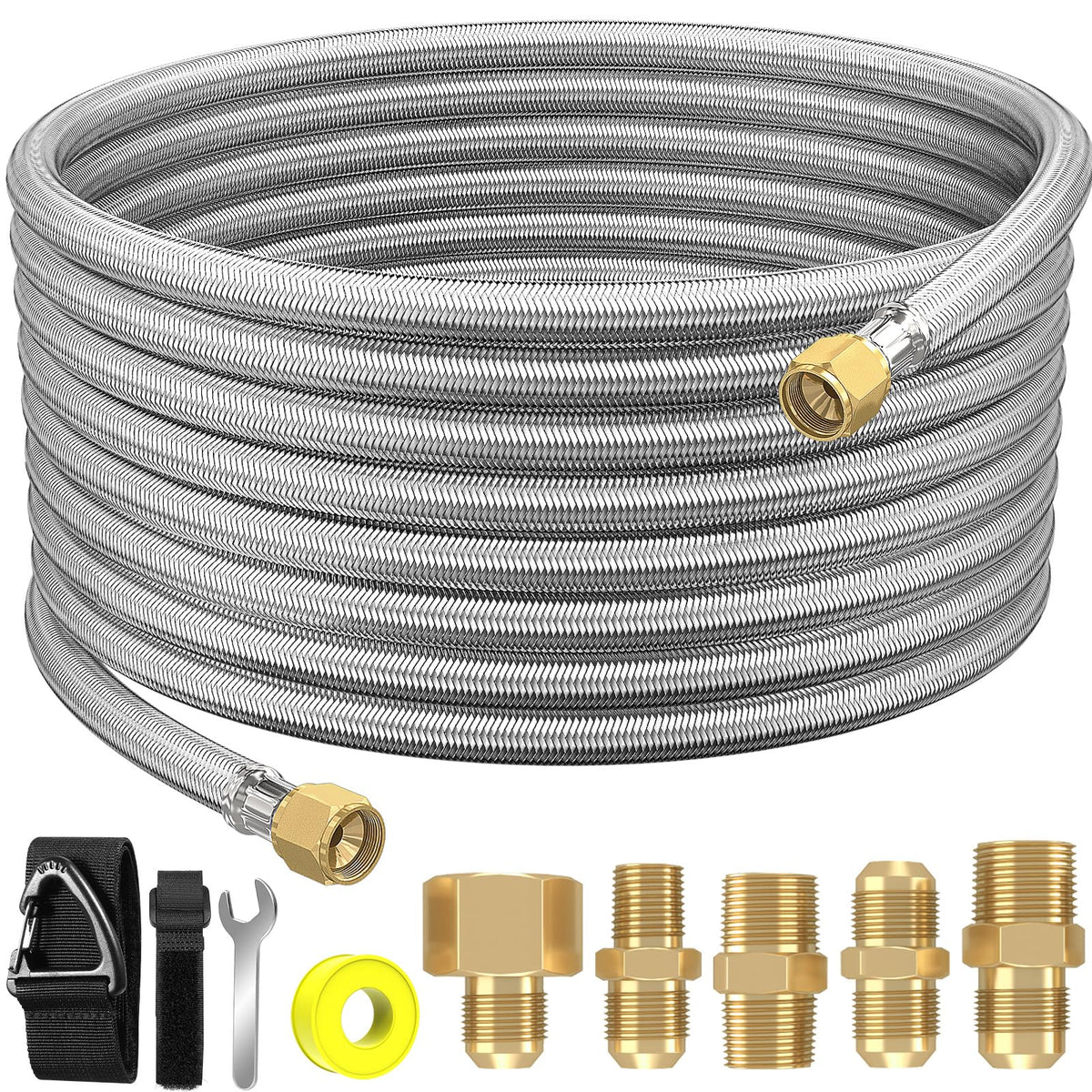 NQN 24FT propane hose extension with brass fittings