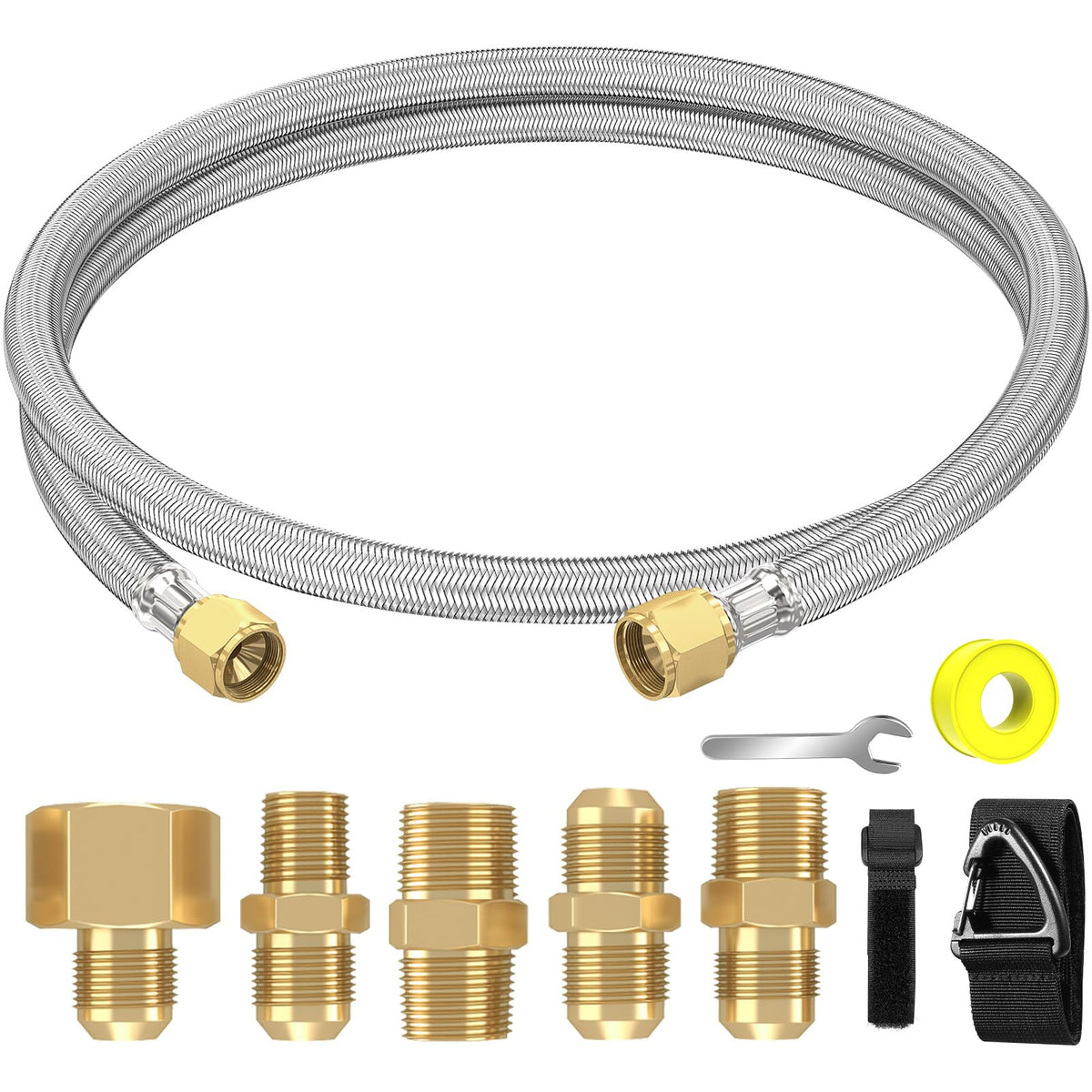 NQN 6FT high pressure propane hose extension with brass fittings
