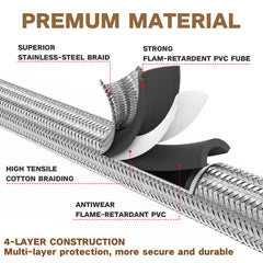 NQN 6FT propane hose in outdoor cooking setup