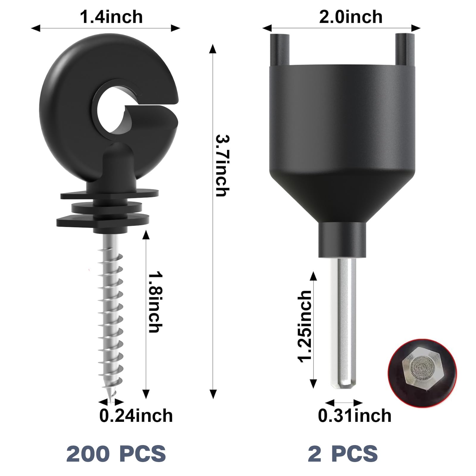 NQN Electric Fence Insulator close-up of screw design