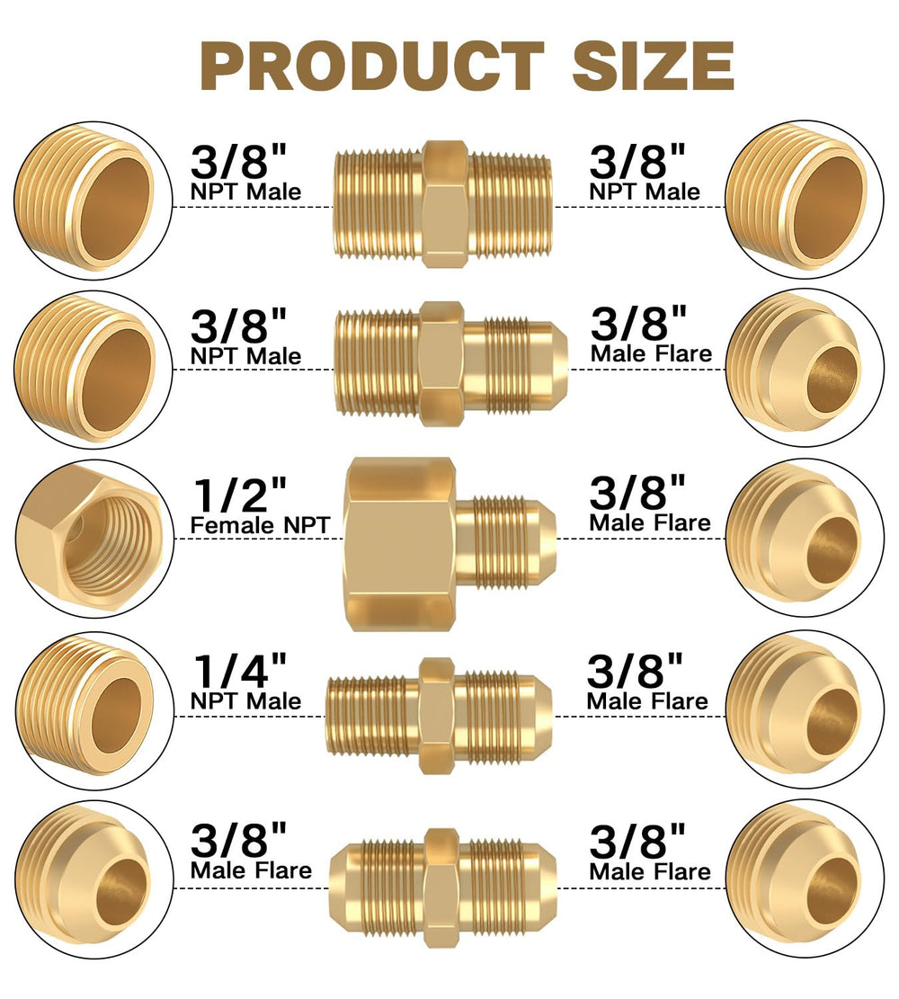 NQN propane hose with various adapter fittings