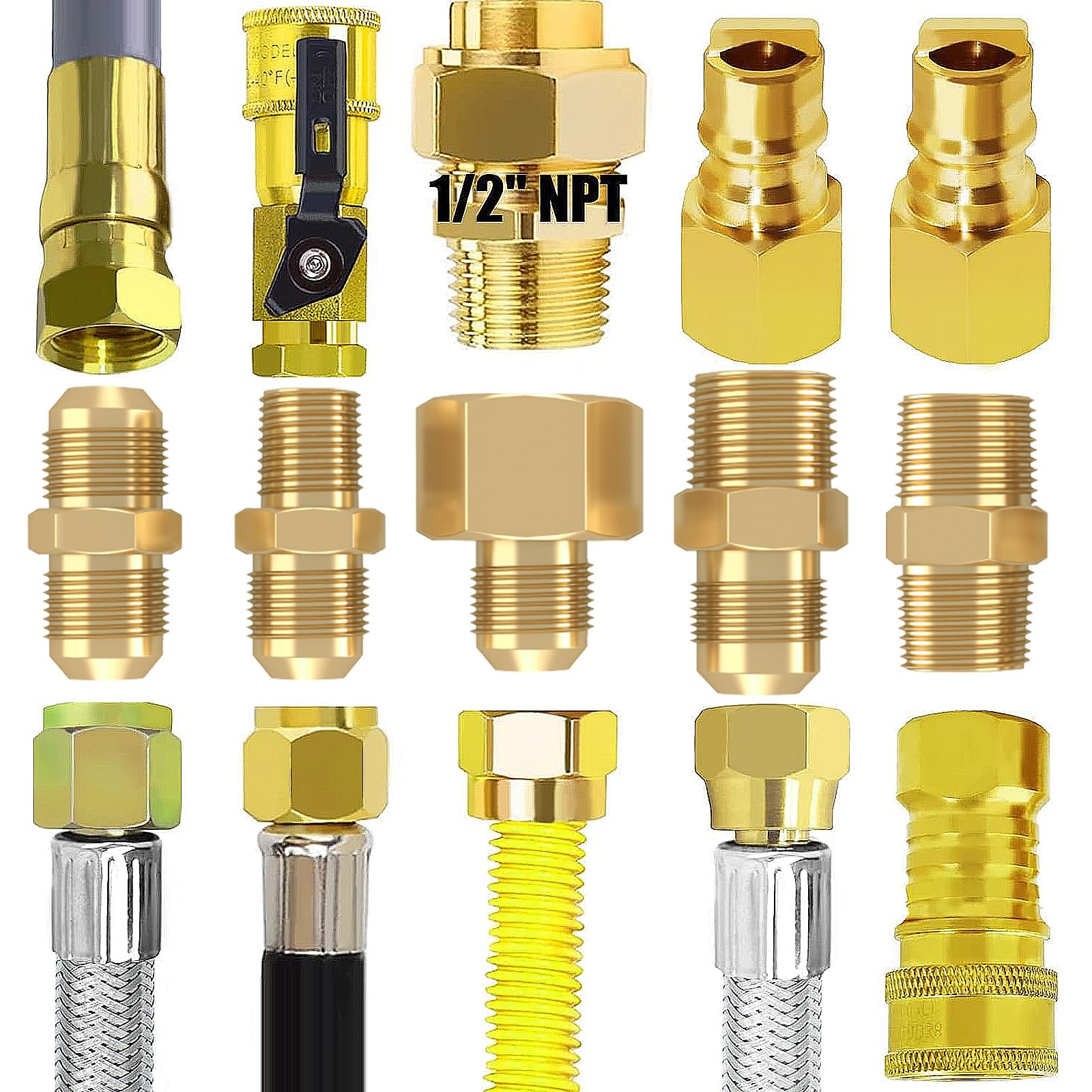 NQN propane hose with Velcro straps for easy storage