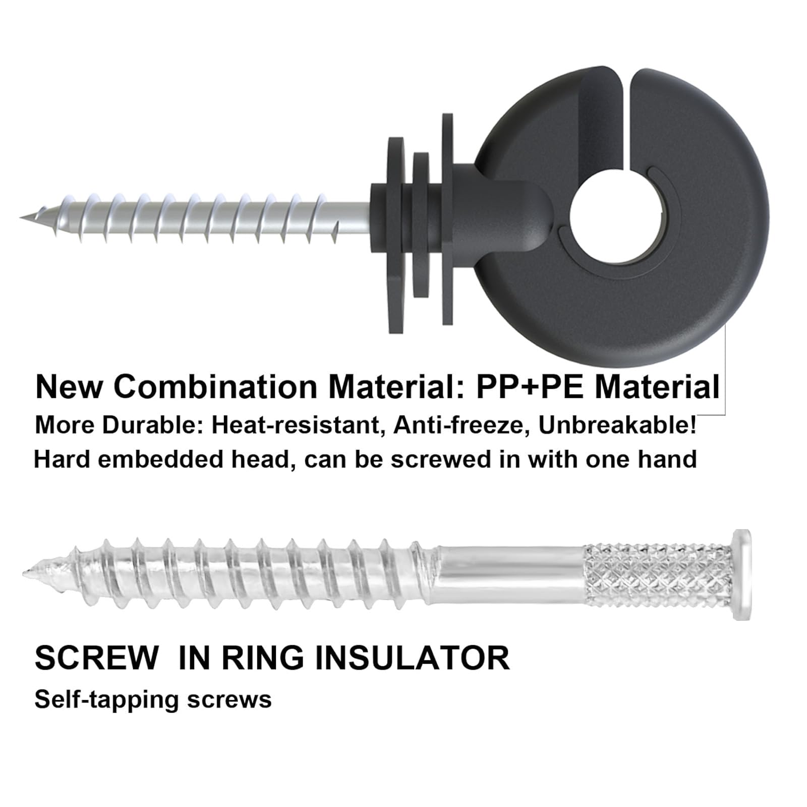 NQN screw-in electric fence insulator dimensions
