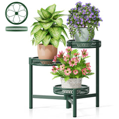 NQW 3-Tier Plant Stand front view in green