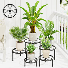 NQW 5-Pack Flower Pot Stands black display with varying heights