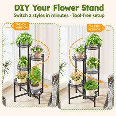 NQW folding plant stand in a corner setting