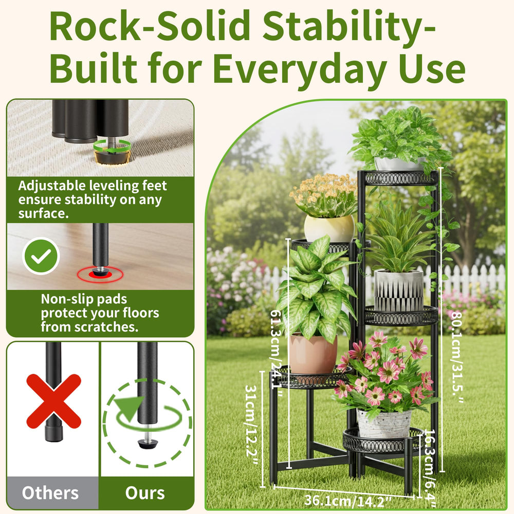 NQW plant stand with plants displayed on each tier