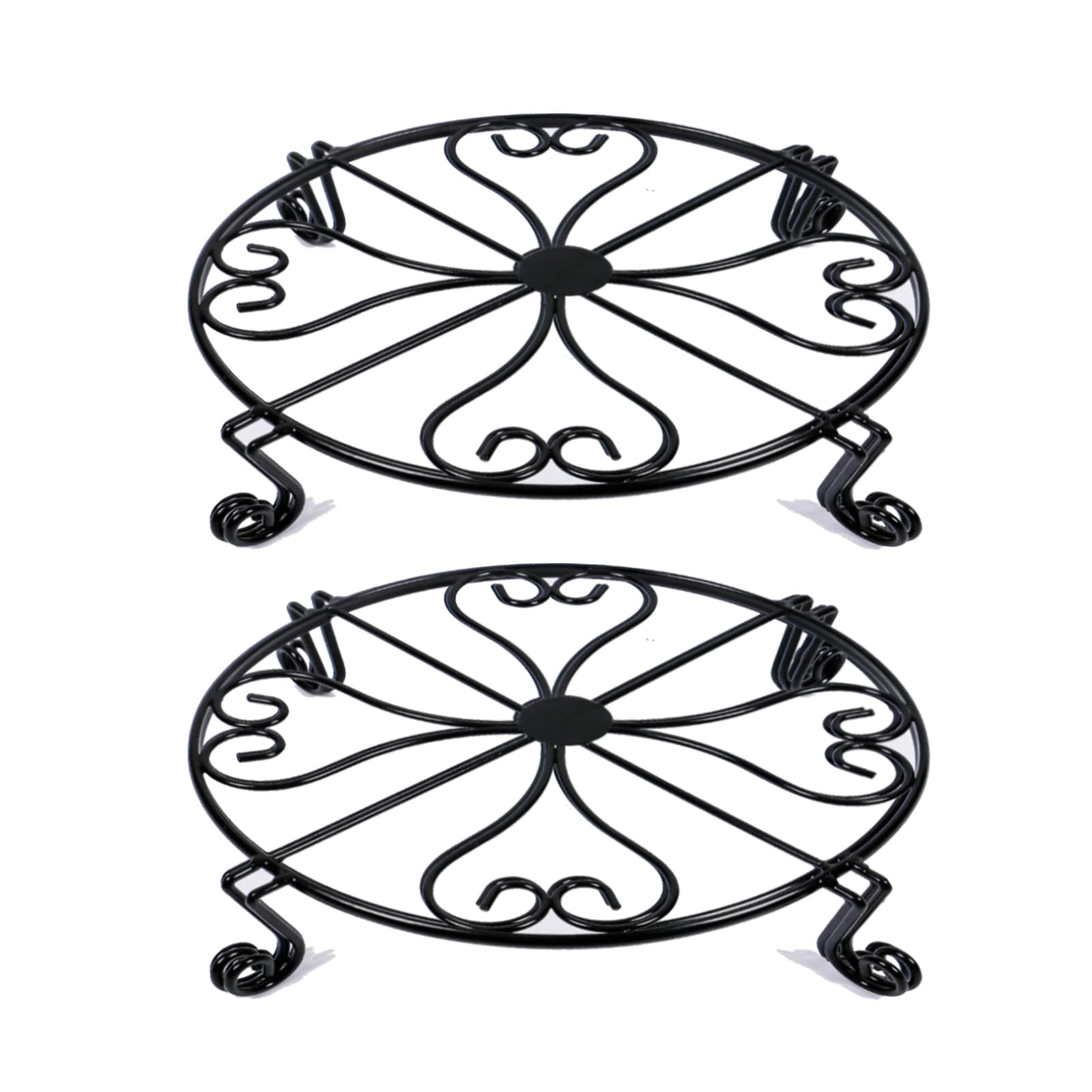 NSYOOMH 10-inch metal plant stand black front view