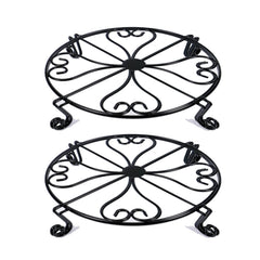 NSYOOMH 10-inch metal plant stand black front view