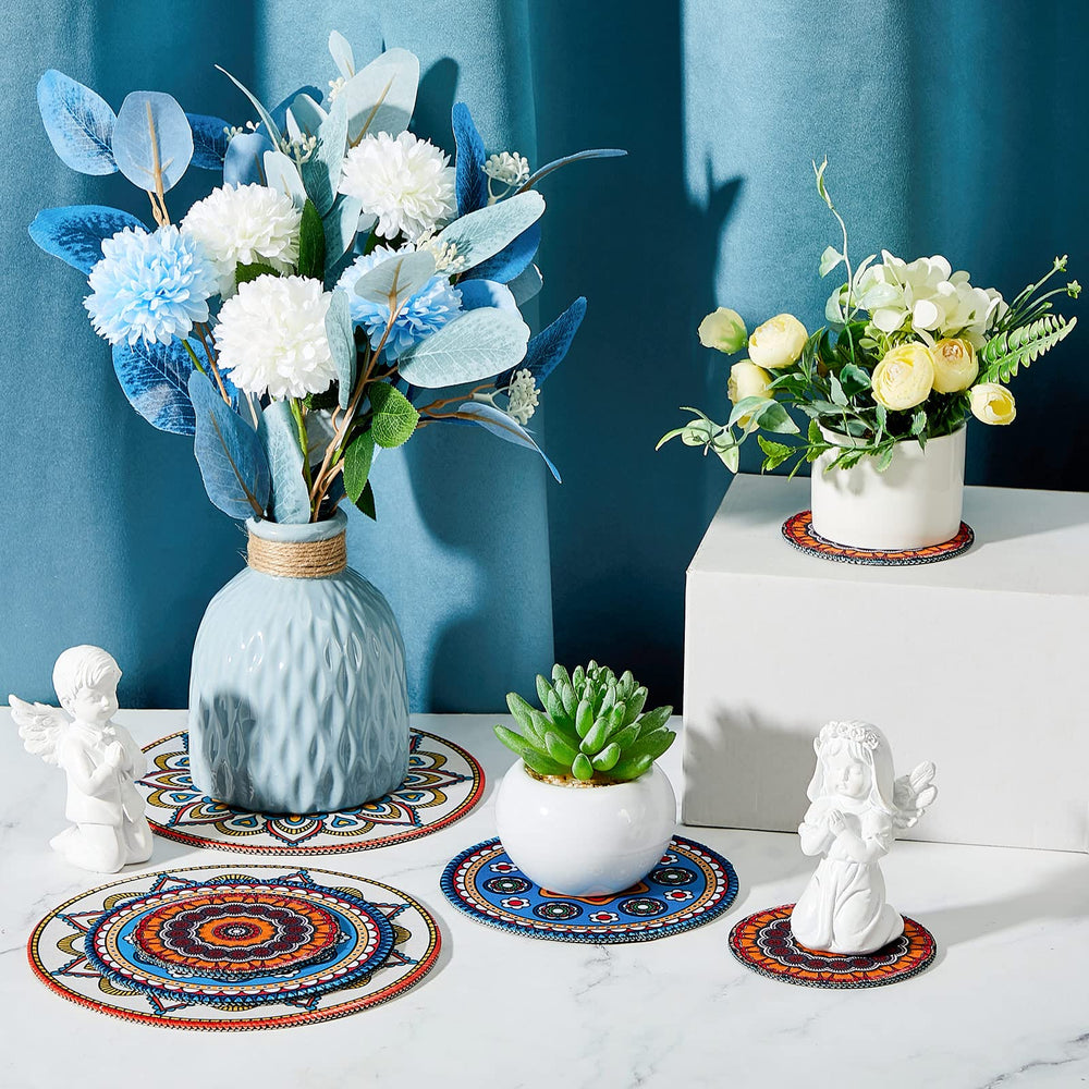 Nuanchu Boho Plant Coaster in a modern living room setting