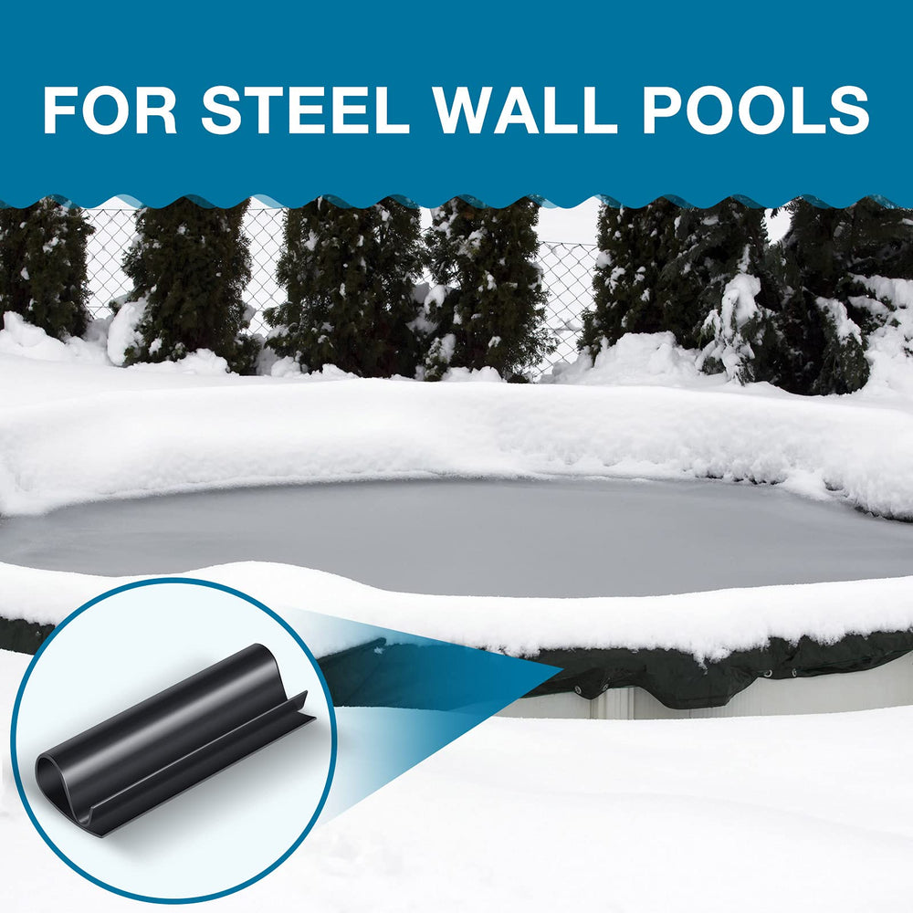 Nuanchu pool cover clips securing a winter pool cover