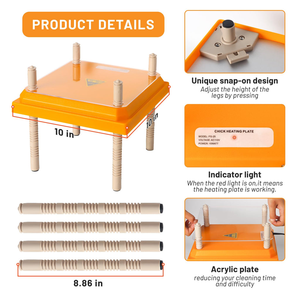 NUGRIART Brooder Heater dimensions and specifications