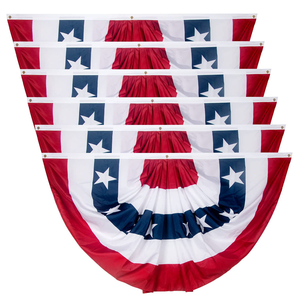 NUOLAN 3x6 Ft USA Pleated Fan Flag front view