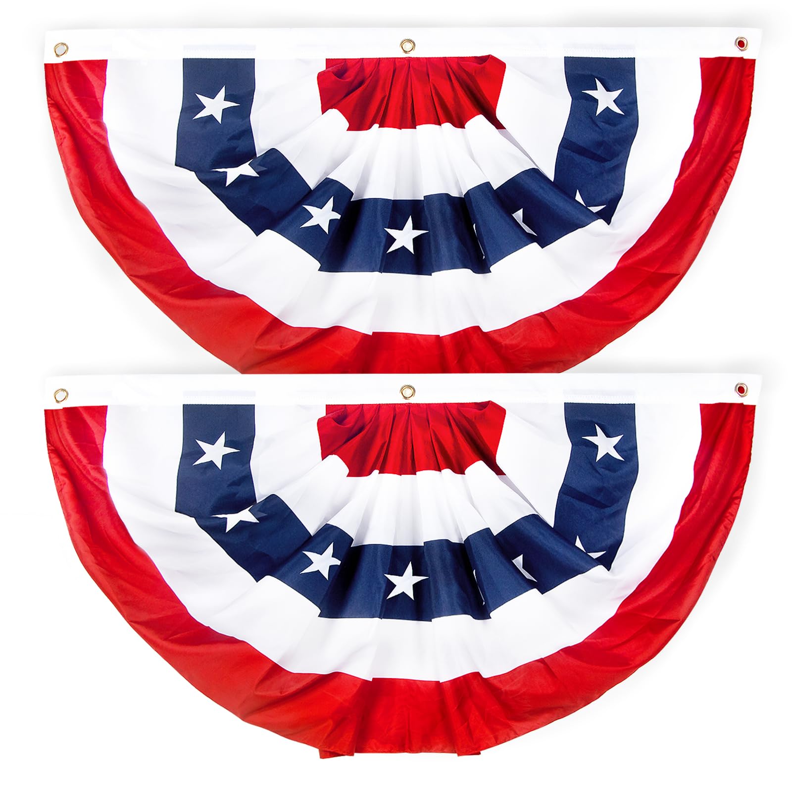 NUOLAN American Bunting Flag 2x4 ft red, white and blue design front view