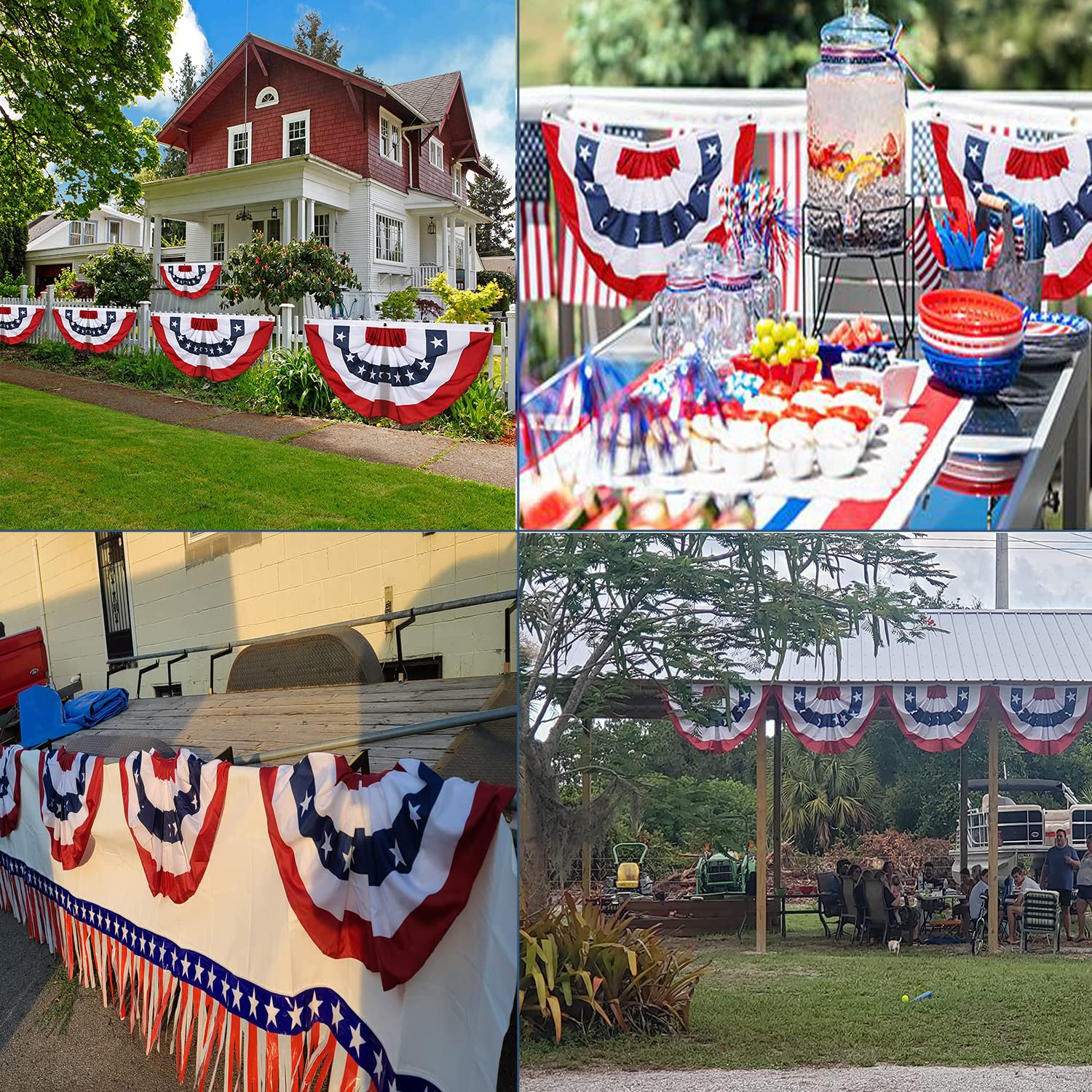 NUOLAN American Bunting Flag in a garden setting