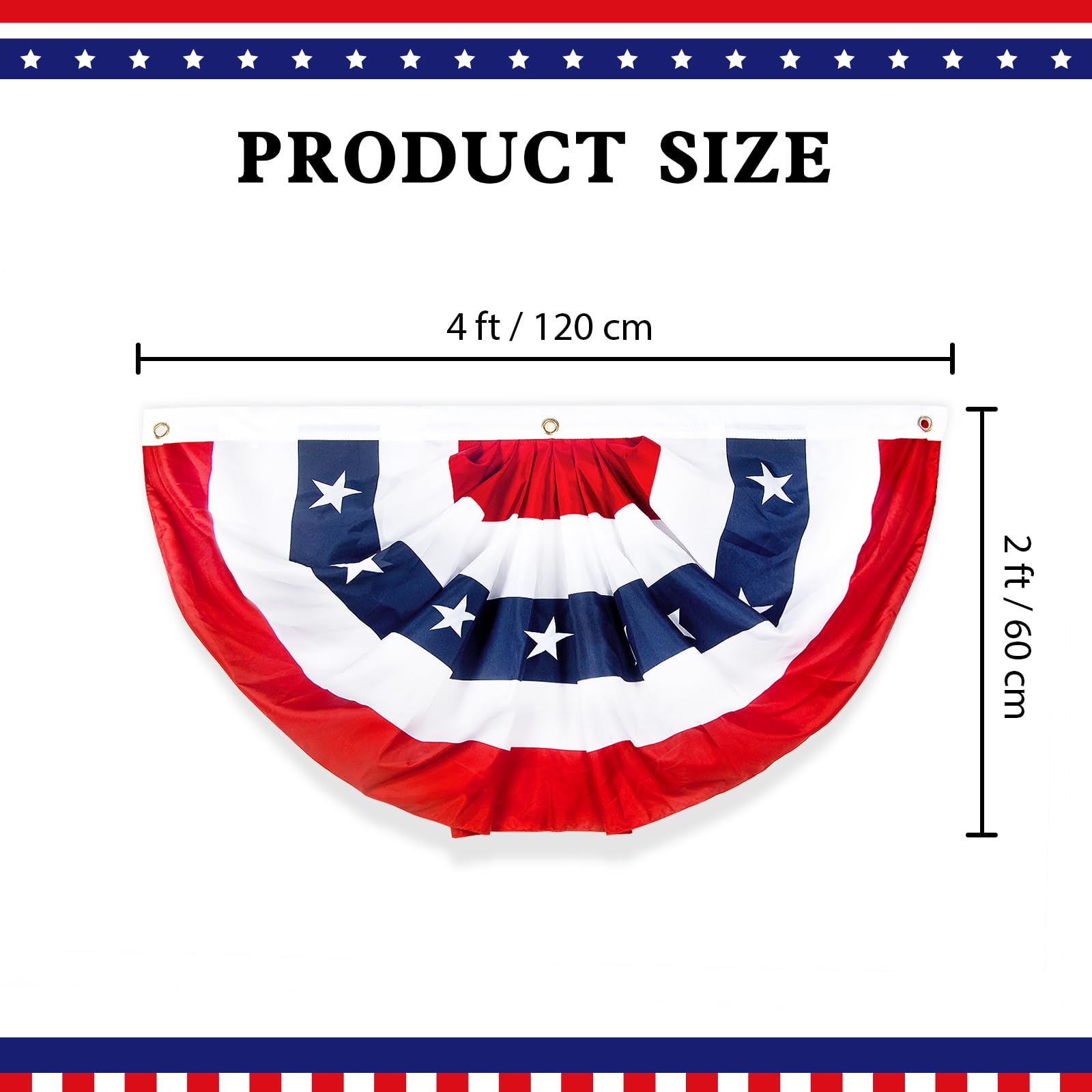 NUOLAN American Bunting Flag set of 2 displayed outdoors