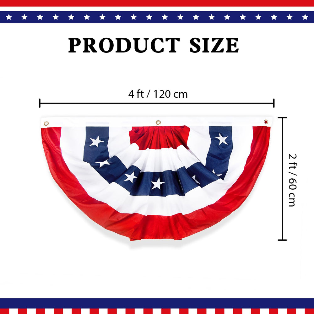 NUOLAN American Bunting Flag set of 2 displayed outdoors