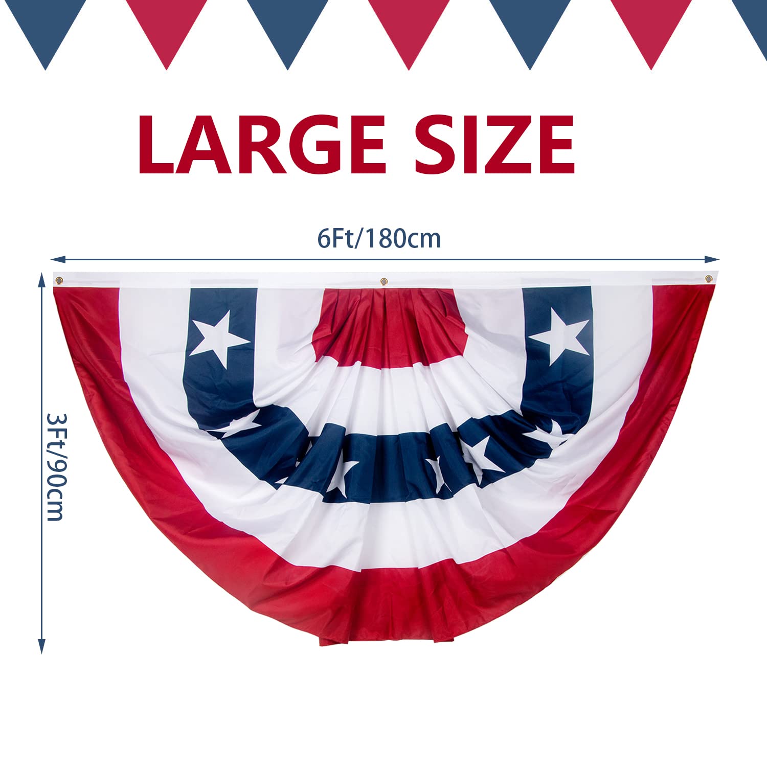 NUOLAN USA flag bunting showing vibrant colours