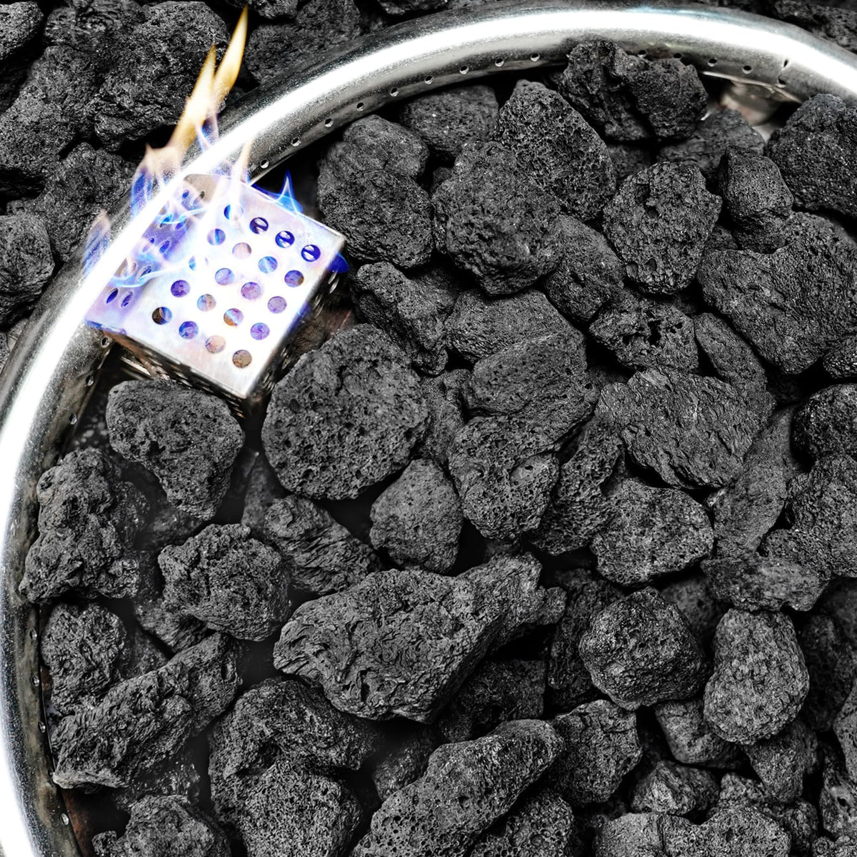 NUPICK 10lb Black Lava Rocks in packaging
