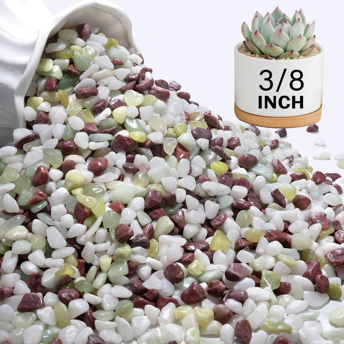NUPICK 3 lbs pebbles in colorful mixed shades