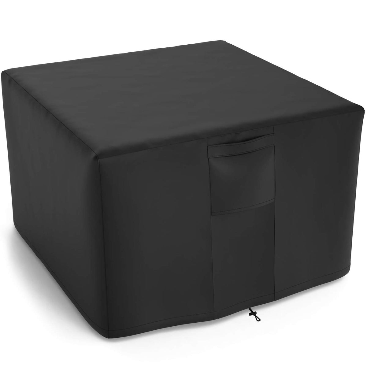 NUPICK 36 Inch Fire Pit Cover front view in black