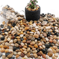NUPICK 3lb River Rocks mixed pebbles in packaging