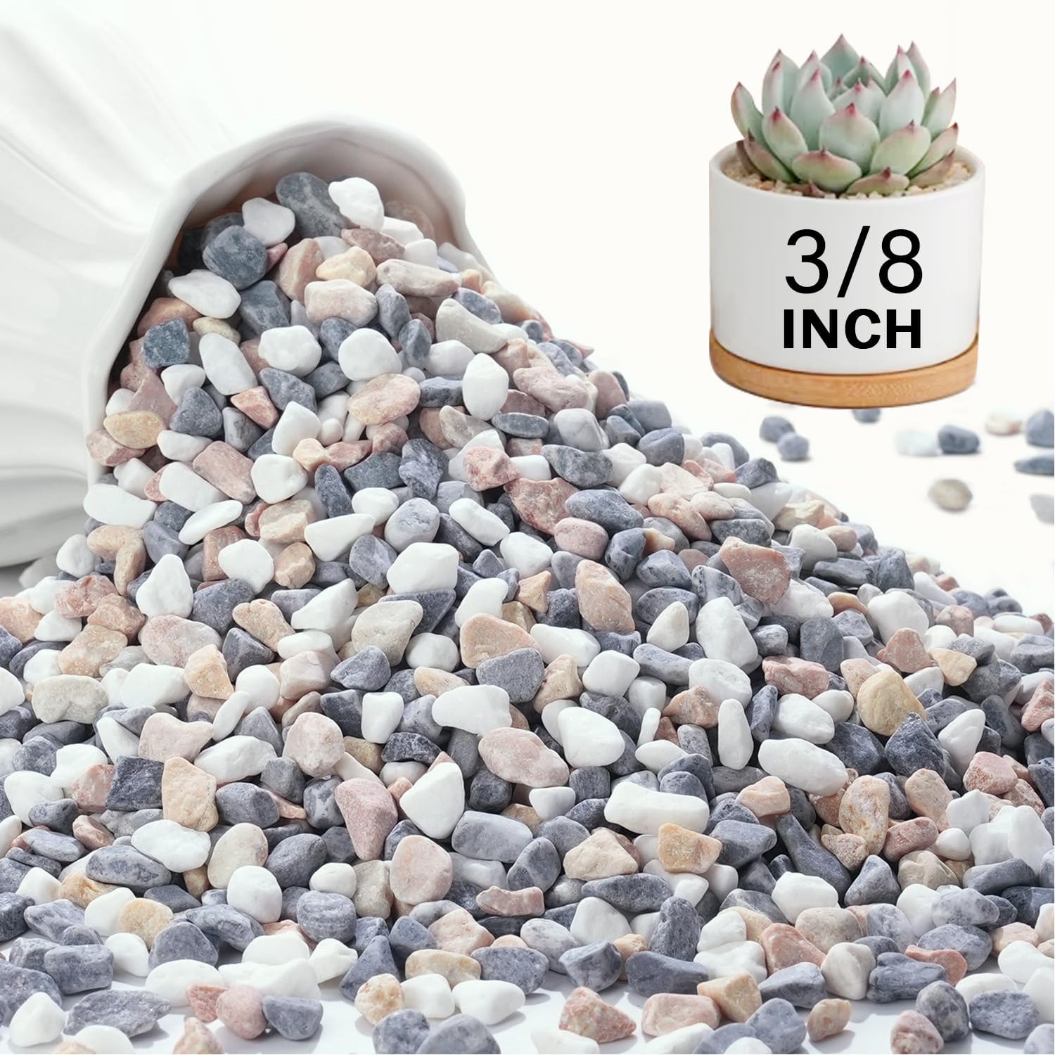 NUPICK 6 lb decorative pebbles mixed colour close-up