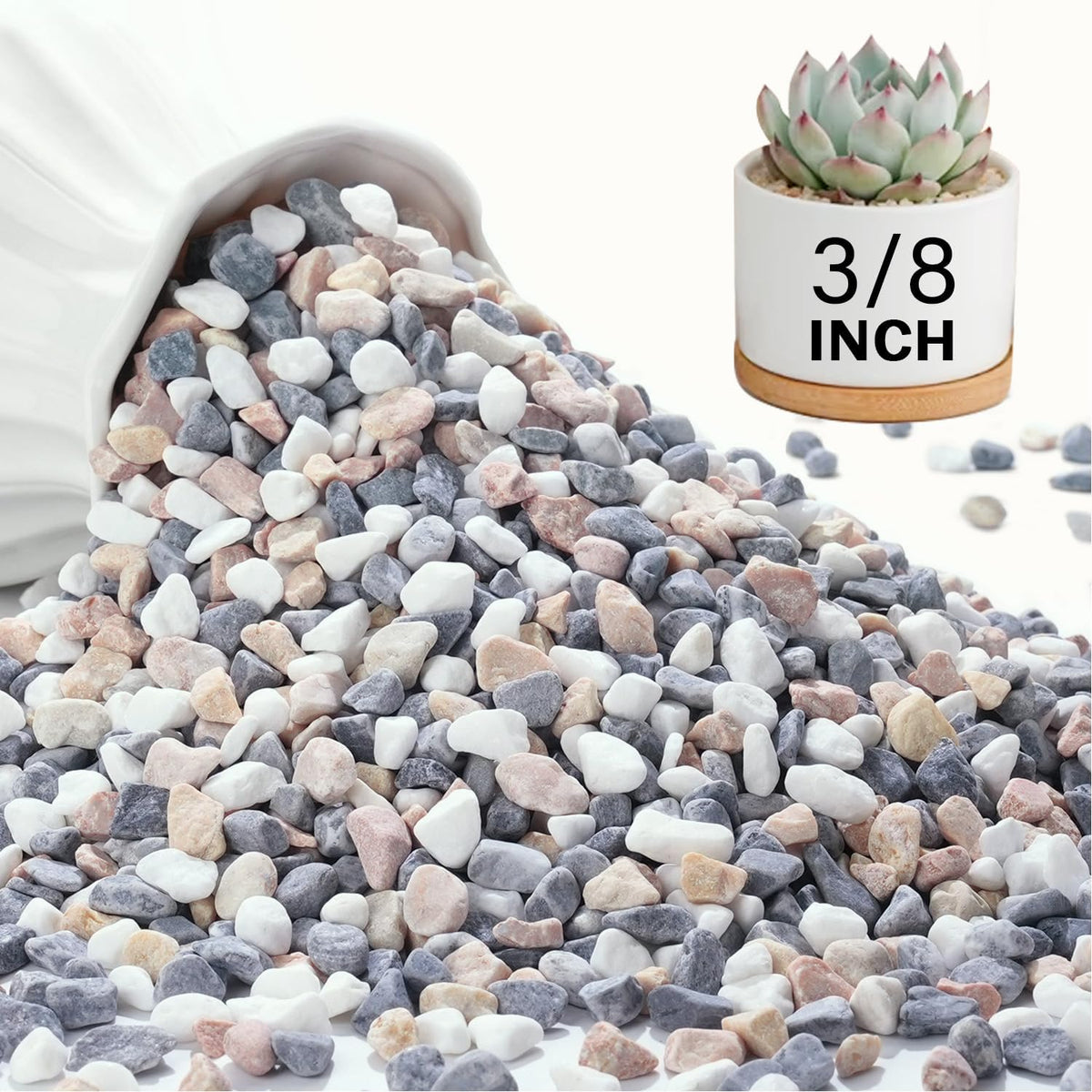 NUPICK 6 lb decorative pebbles mixed colour close-up