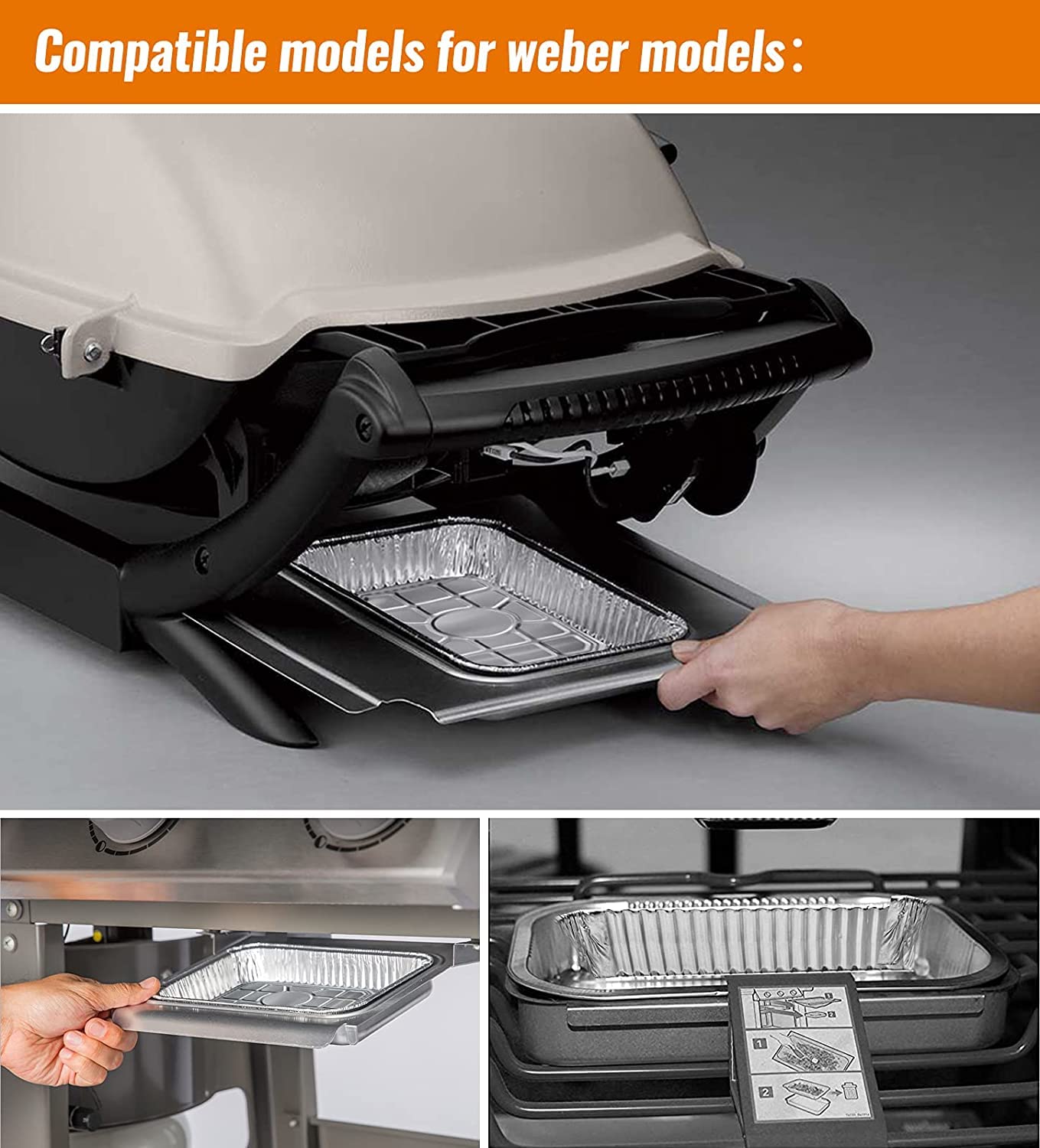 NUPICK aluminum foil drip pan in a Weber grill
