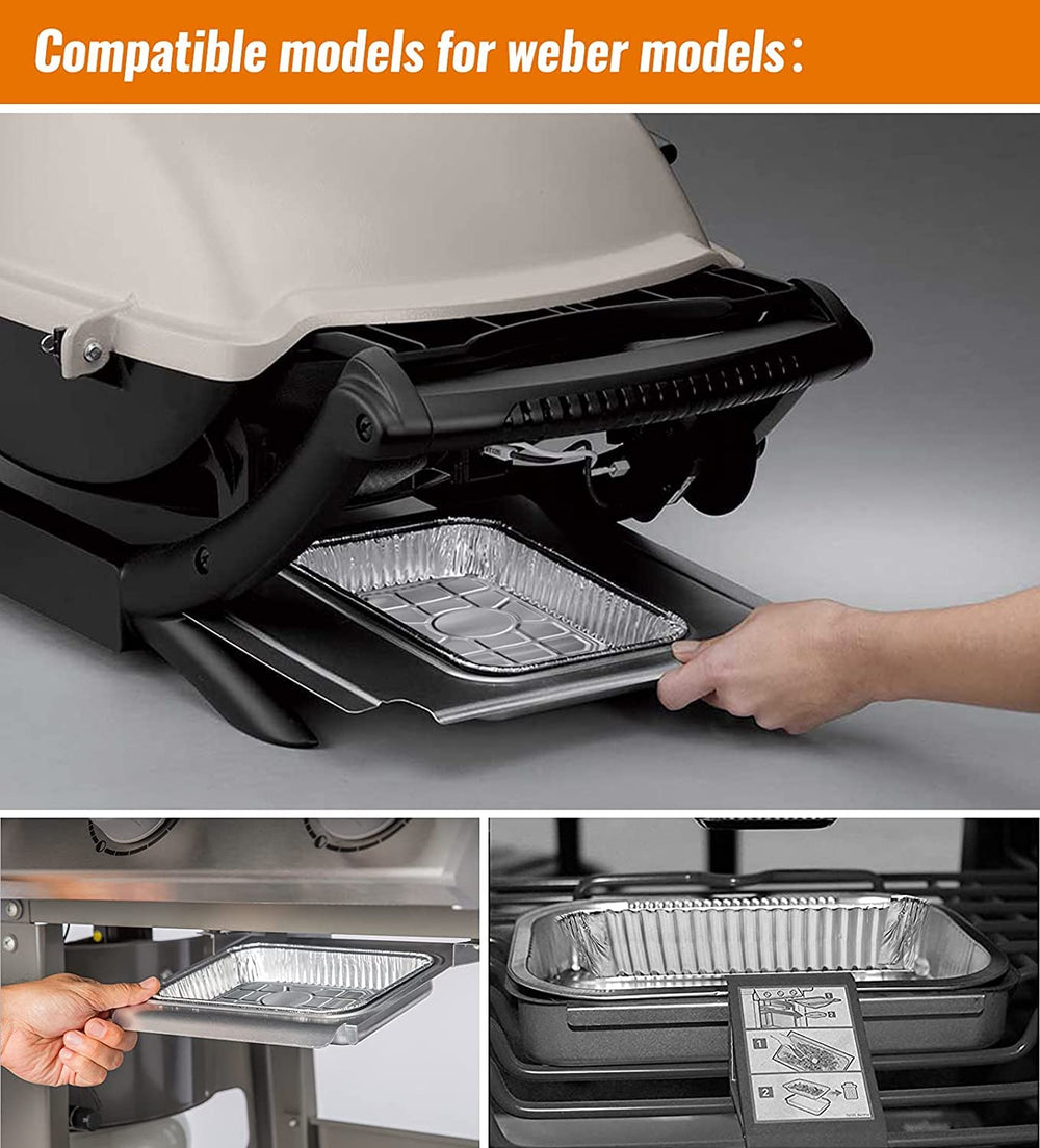 NUPICK aluminum foil drip pan in a Weber grill
