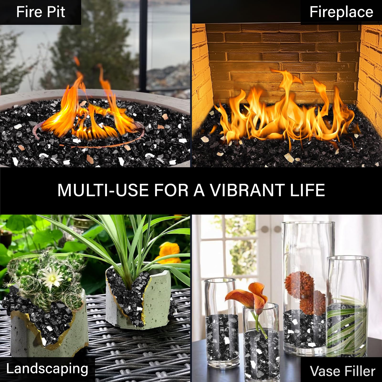 NUPICK fire glass showing its versatility in landscaping