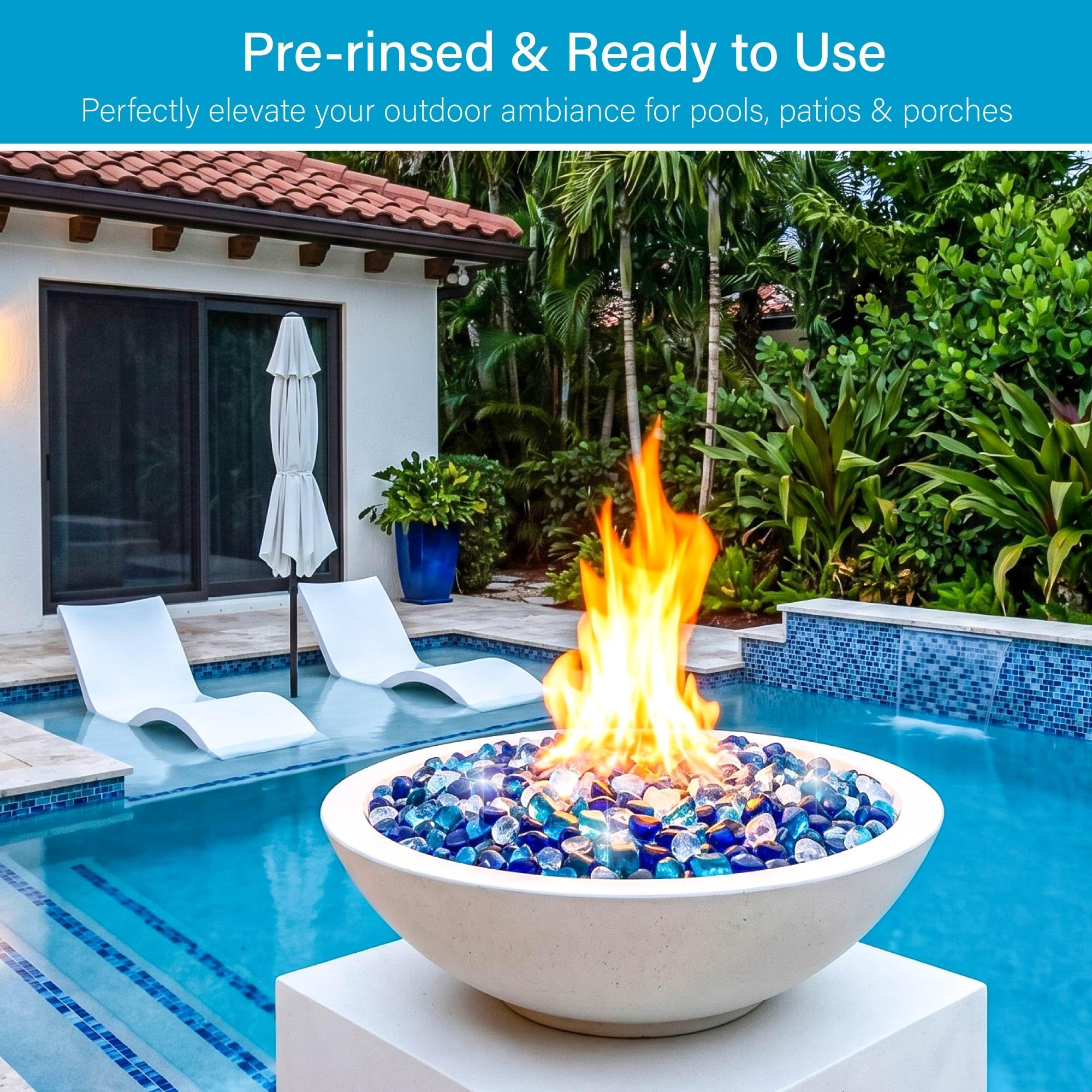 NUPICK Fire Glass used as a garden decor filler