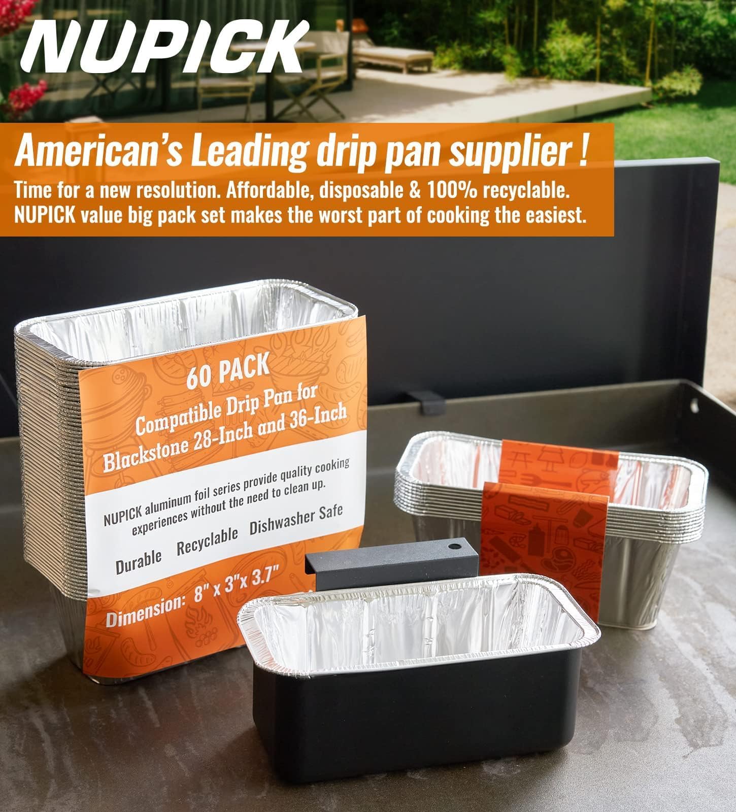 NUPICK Grease Cup Liners in use with grilled food
