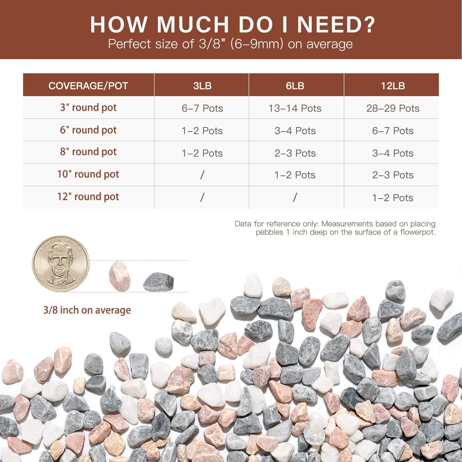 NUPICK mixed pebbles for outdoor garden decoration