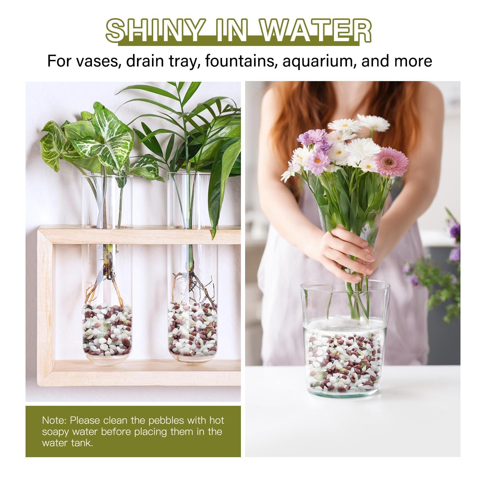 NUPICK pebbles in a vase improving indoor décor