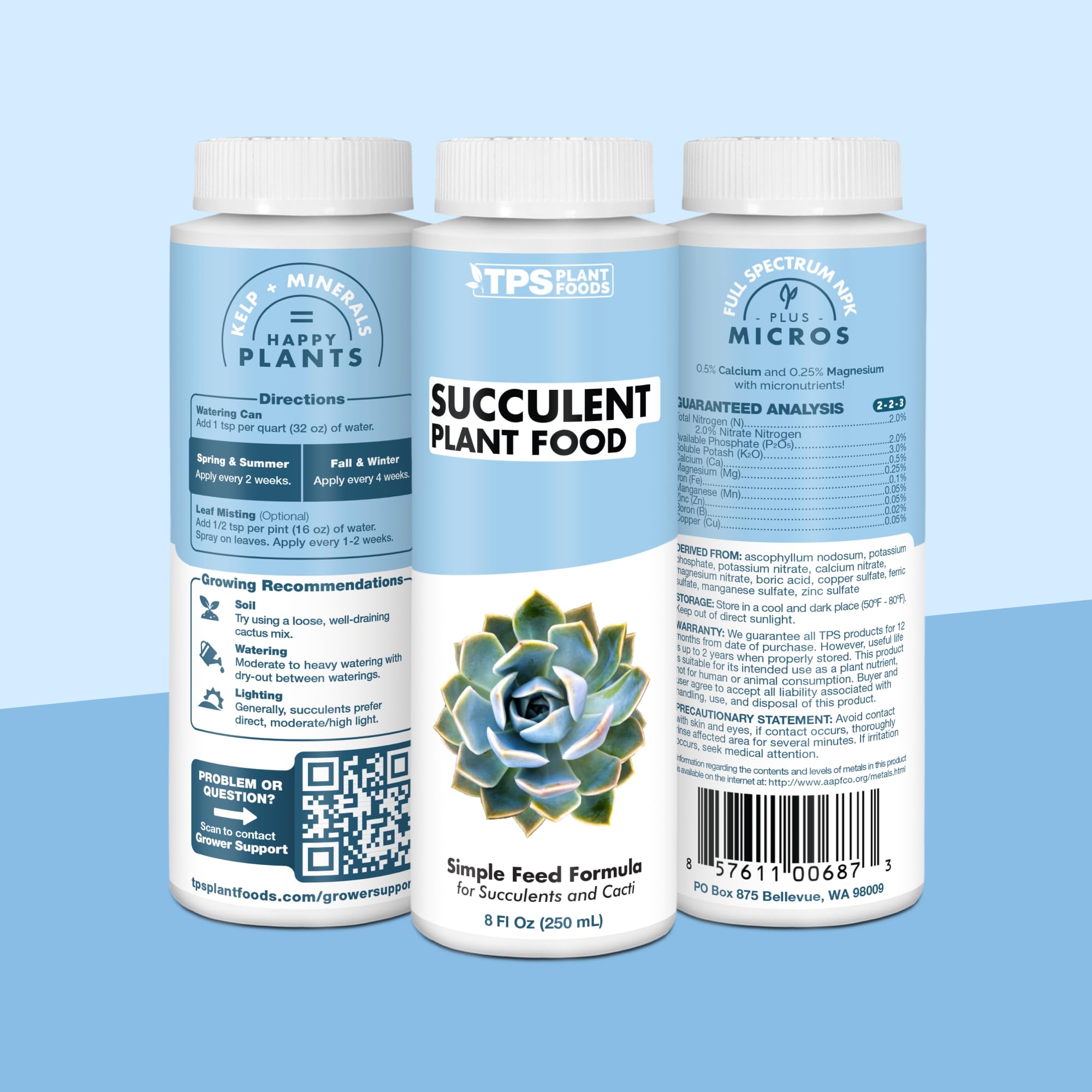 Nutrients and ingredients in TPS NUTRIENTS Succulent Fertilizer