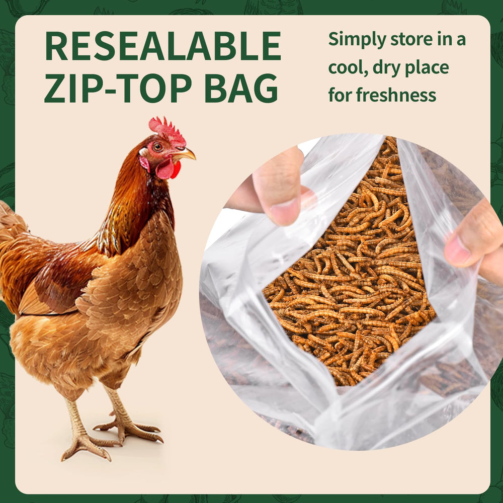 Nutritional information on BUNTIE WORMS mealworms packaging