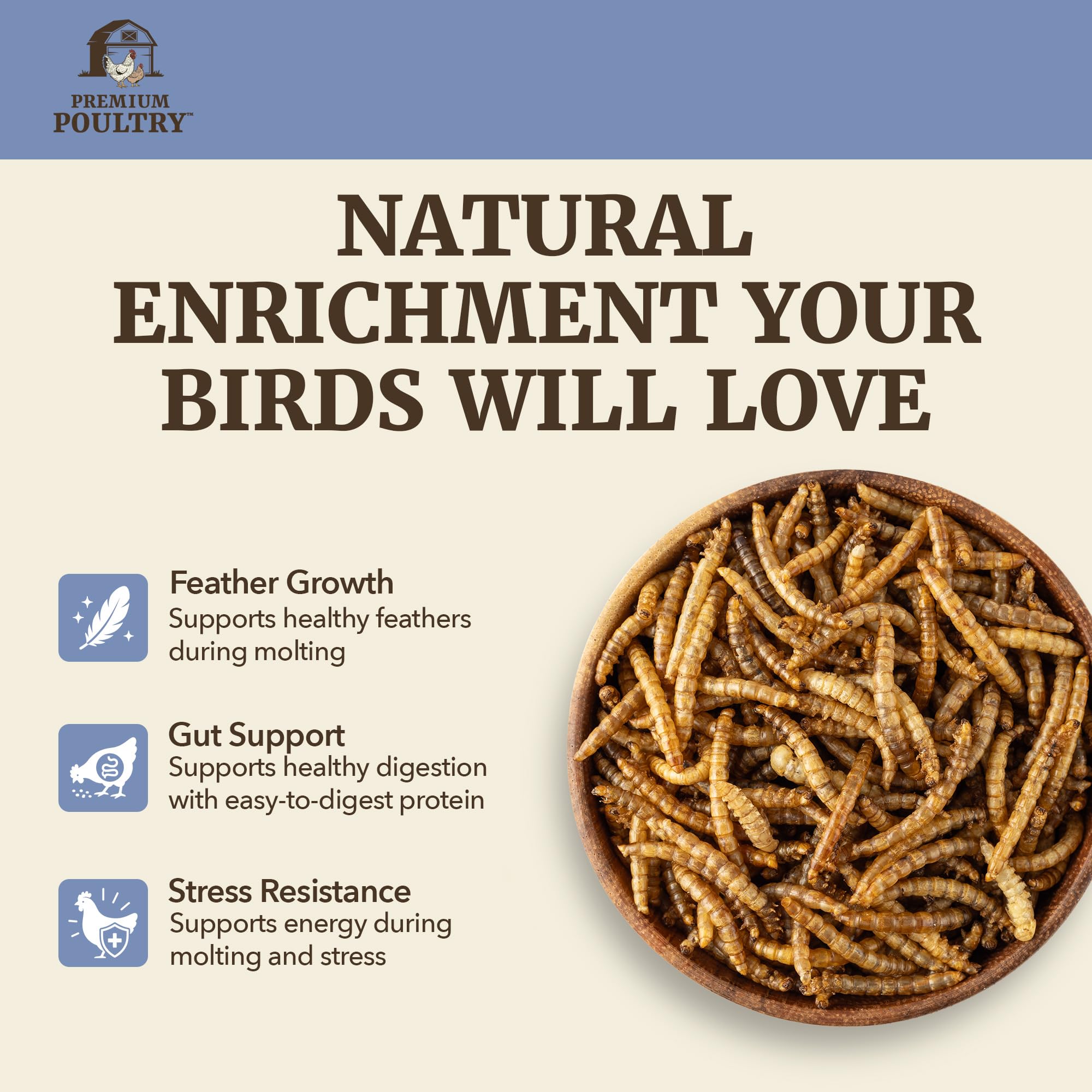 Nutritional information on Premium Poultry Mealworms