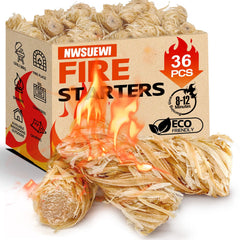 Nwsuewi 36PCS Fire Starters in yellow packaging