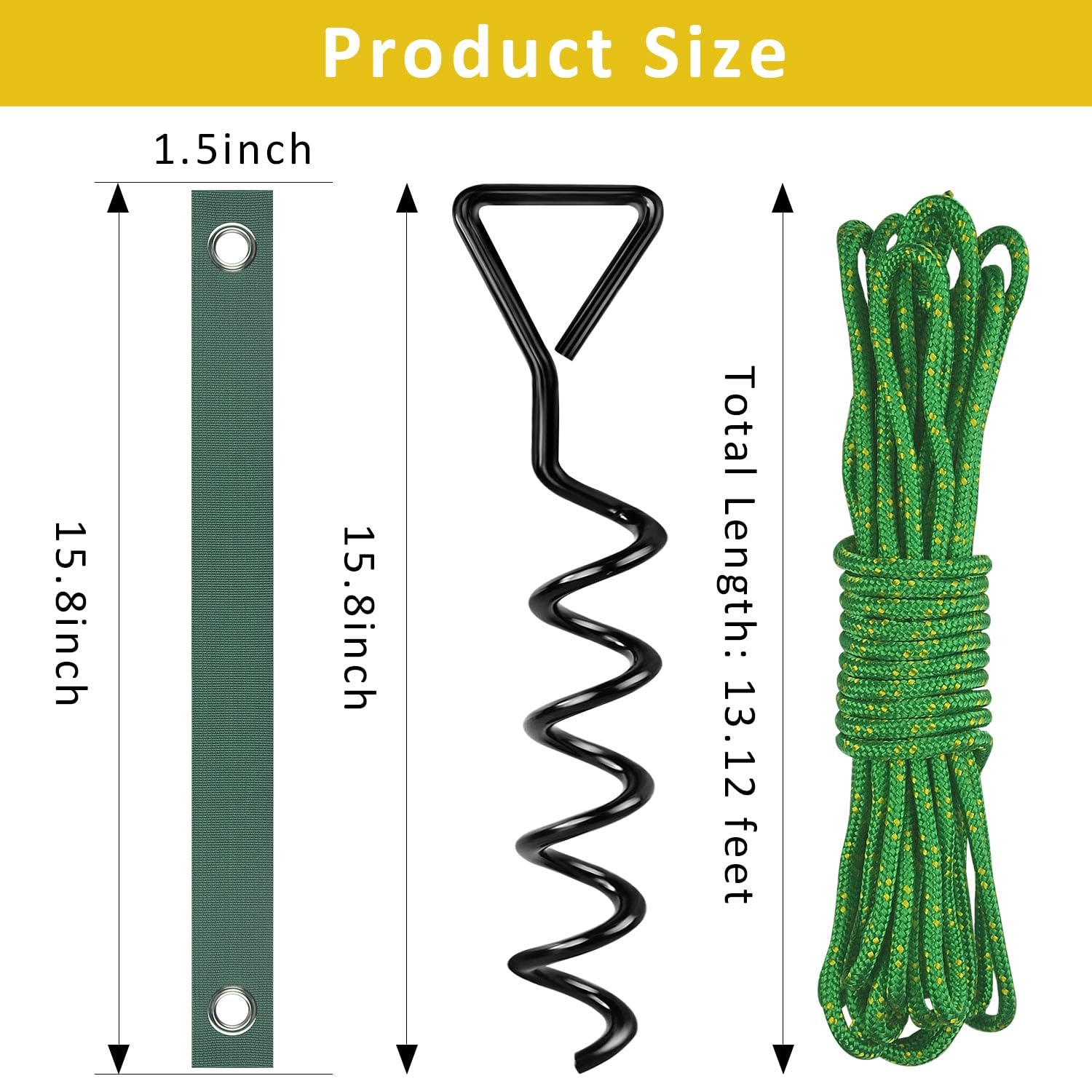 Nylon straps and ropes for tree support in FCENDS kit