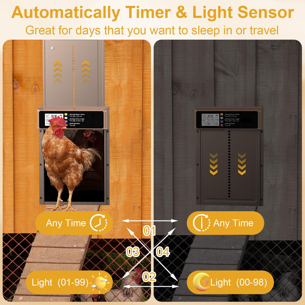 NyPots Chicken Coop Door in brown color