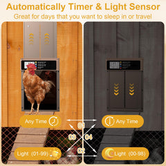 NyPots Chicken Coop Door in brown color