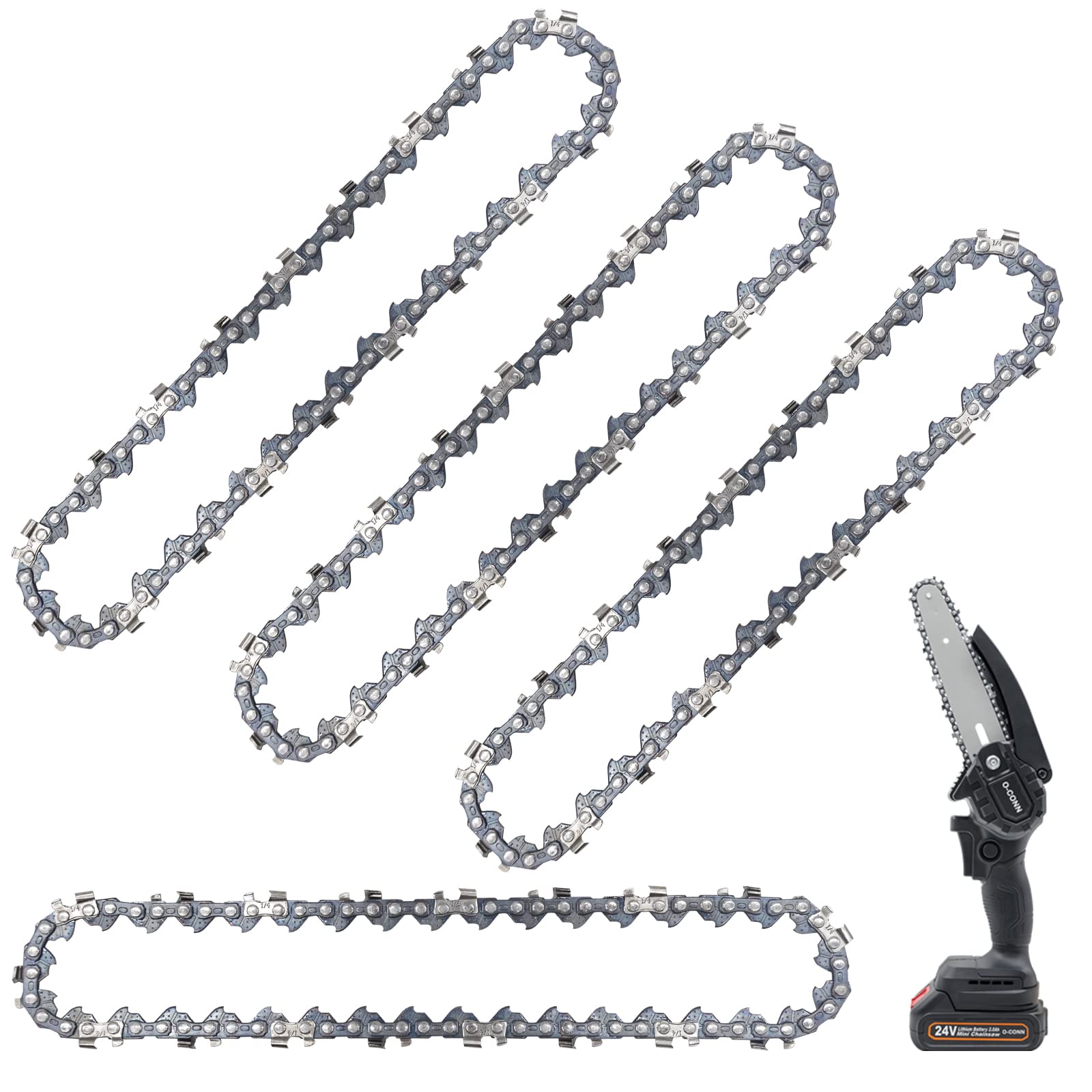 O-CONN Mini Chainsaw Chain 6-Inch front view