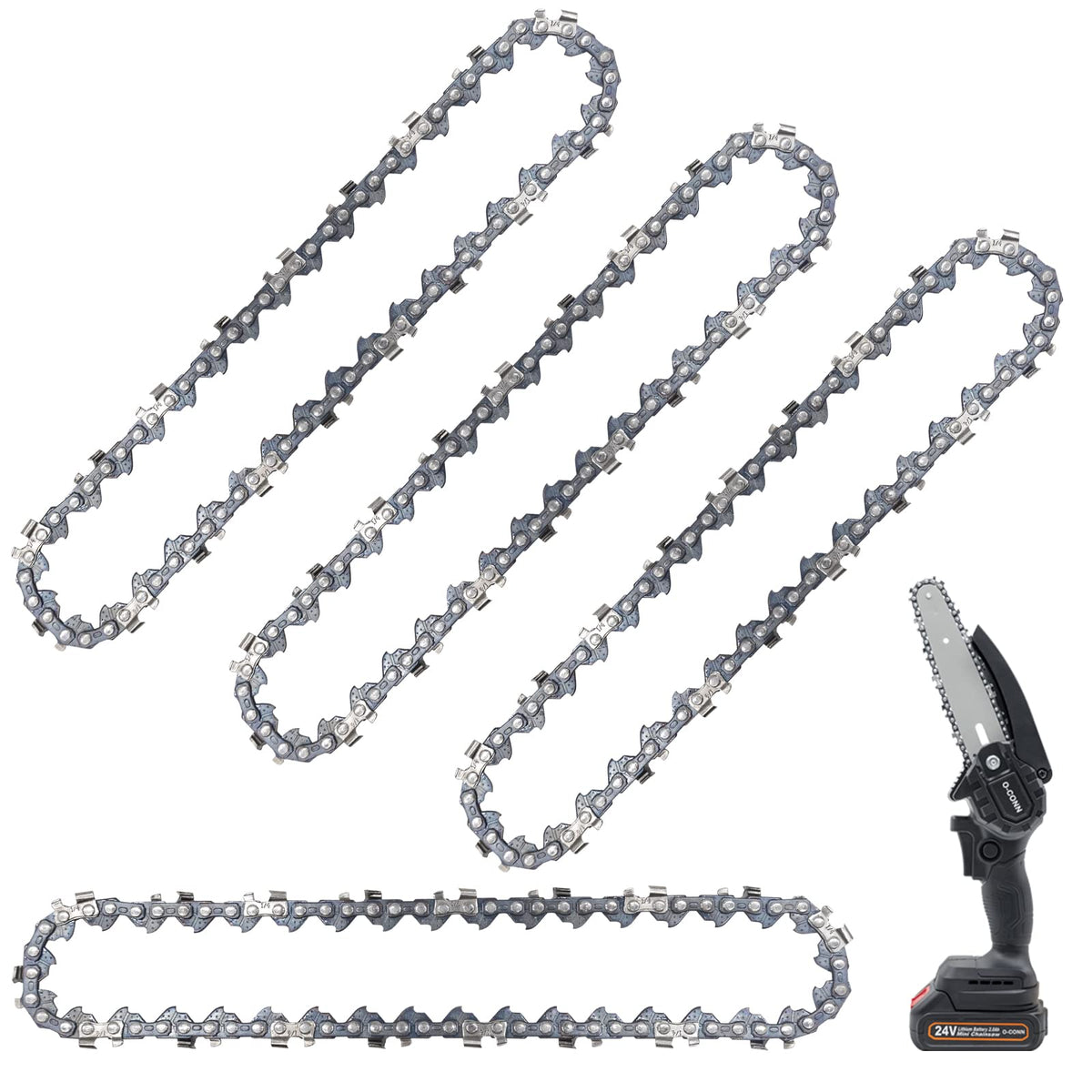 O-CONN Mini Chainsaw Chain 6-Inch front view