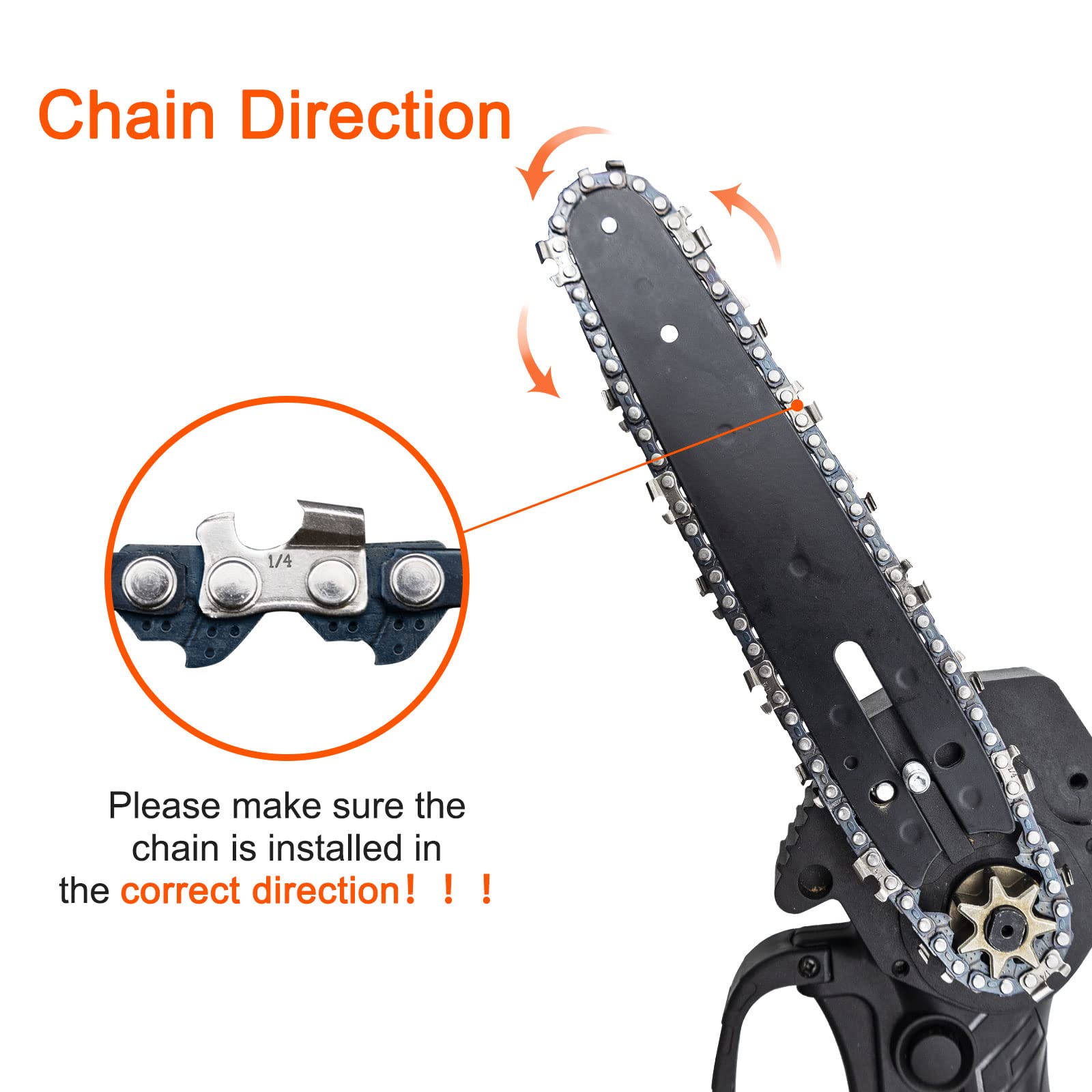 O-CONN Mini Chainsaw Chains installation guide