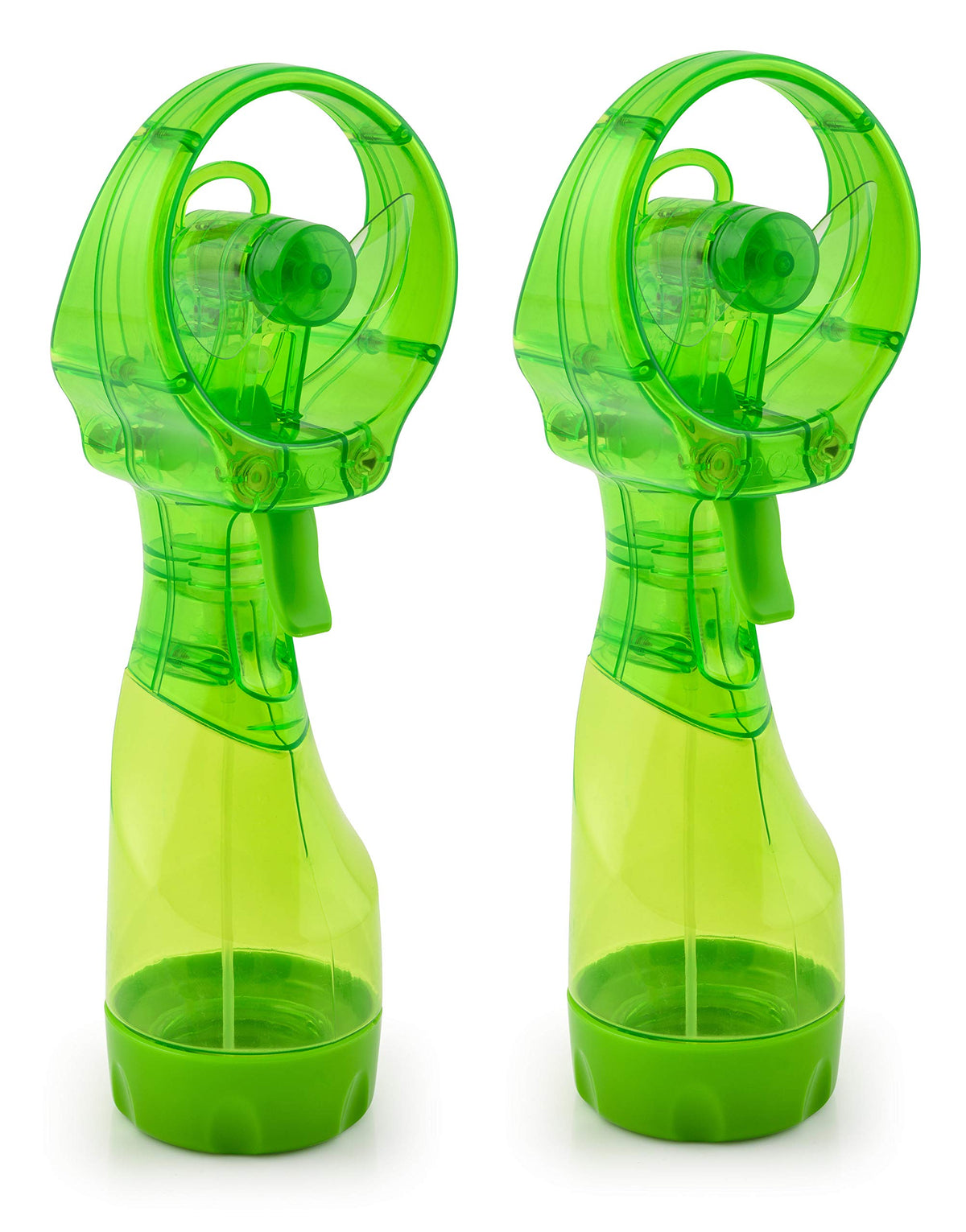O2COOL Deluxe Handheld Misting Fan Green front view