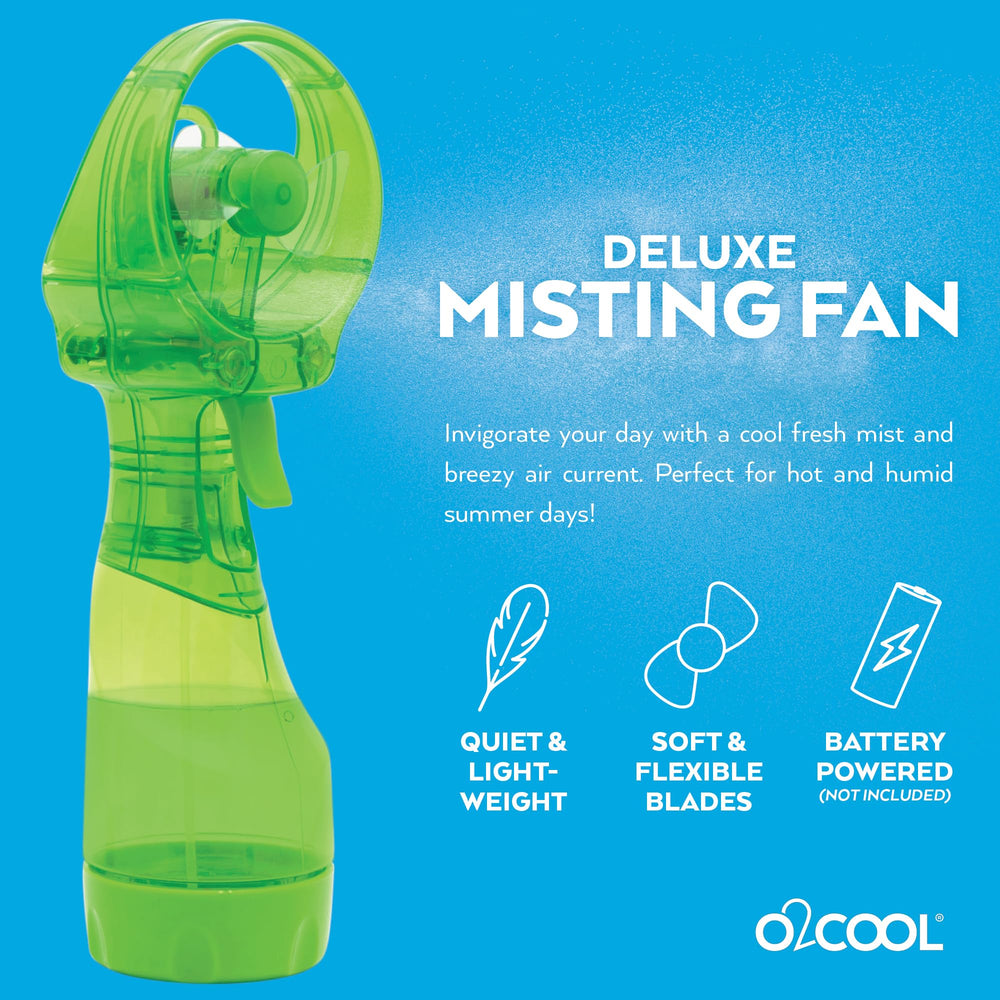 O2COOL Deluxe Handheld Misting Fan Green side view